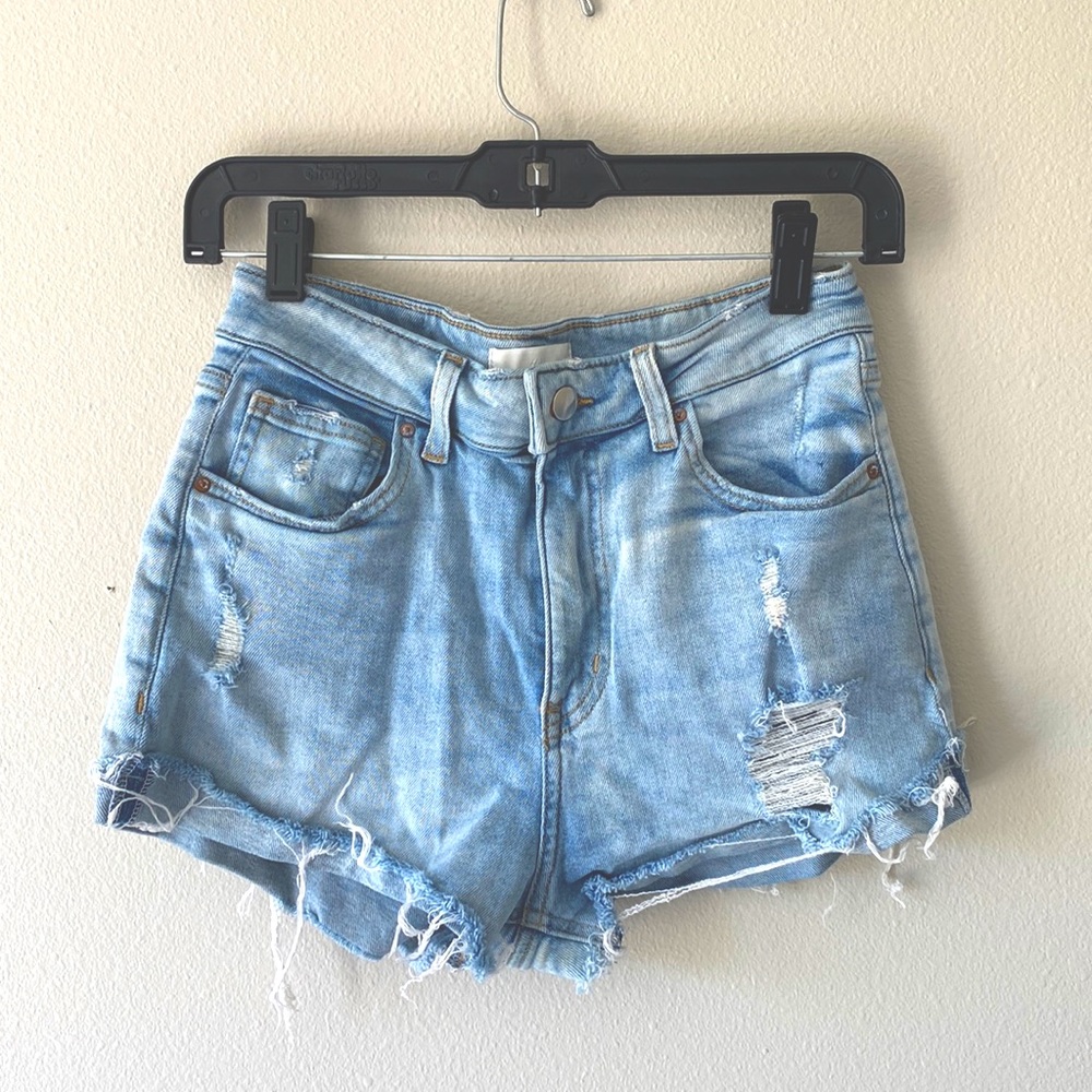 H&M Denim high rise shorts